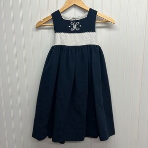 Frances Johnston For Simi‎ Pique Cotton Embroidered Girls Dress “H” Sz 6X